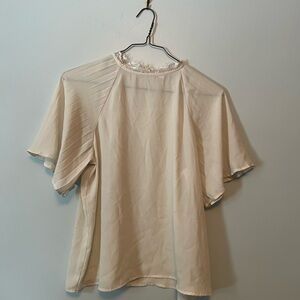 Express Cream Sheer Women's Blouse